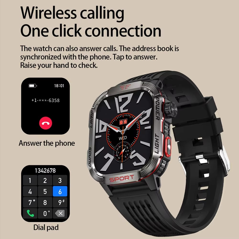 đ„Sista dagen 70 % RABATT â MilitĂ€risk outdoor-sport-smartwatch för mĂ€n för Android och iOS
