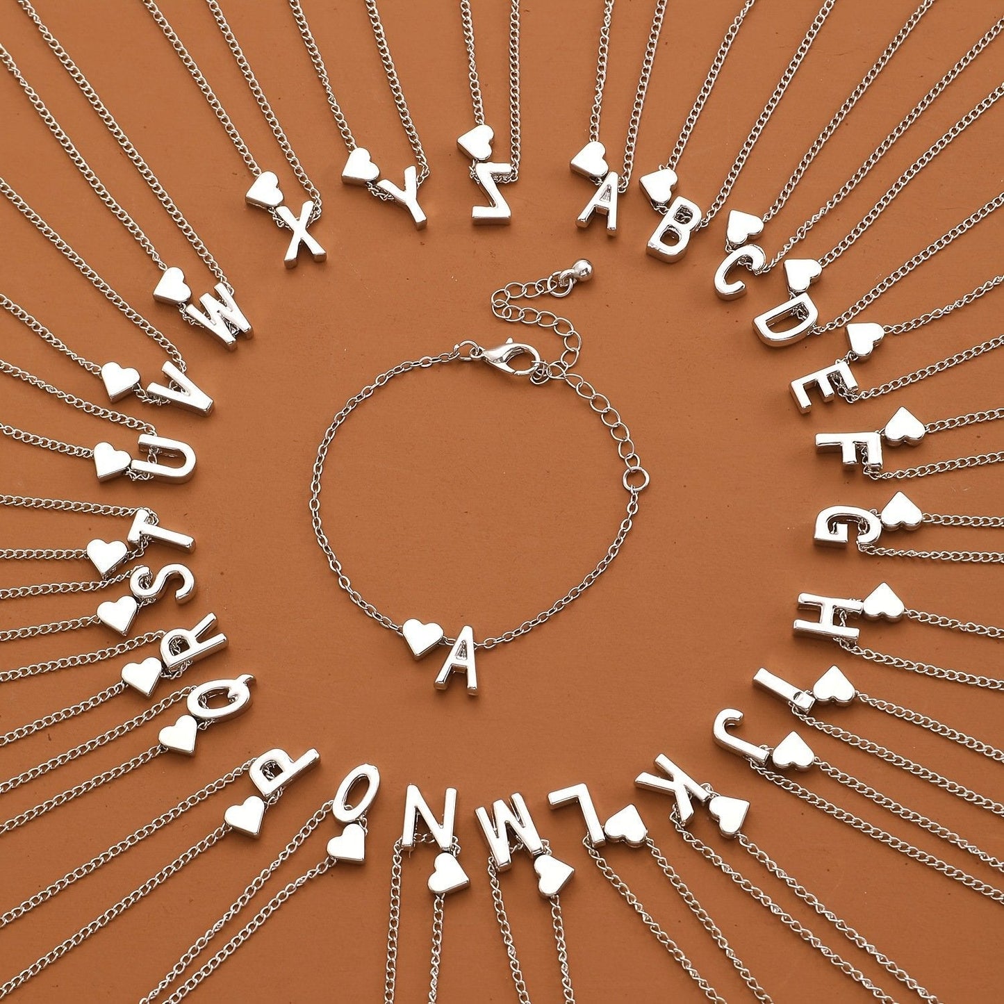 🎁Tunt Initialhalsband Gyllene Hjärta Bokstav A-Z