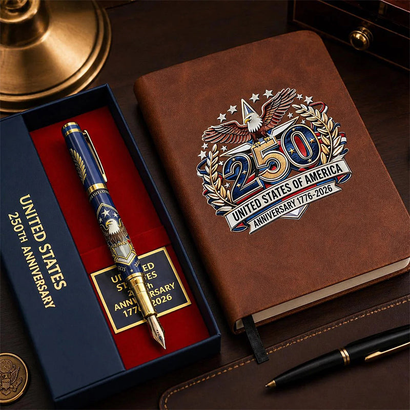 🎁Perfect For Any Patriot — USA 250th Anniversary Notebook & Pen Set, 1776– 2026 Patriotic Gift