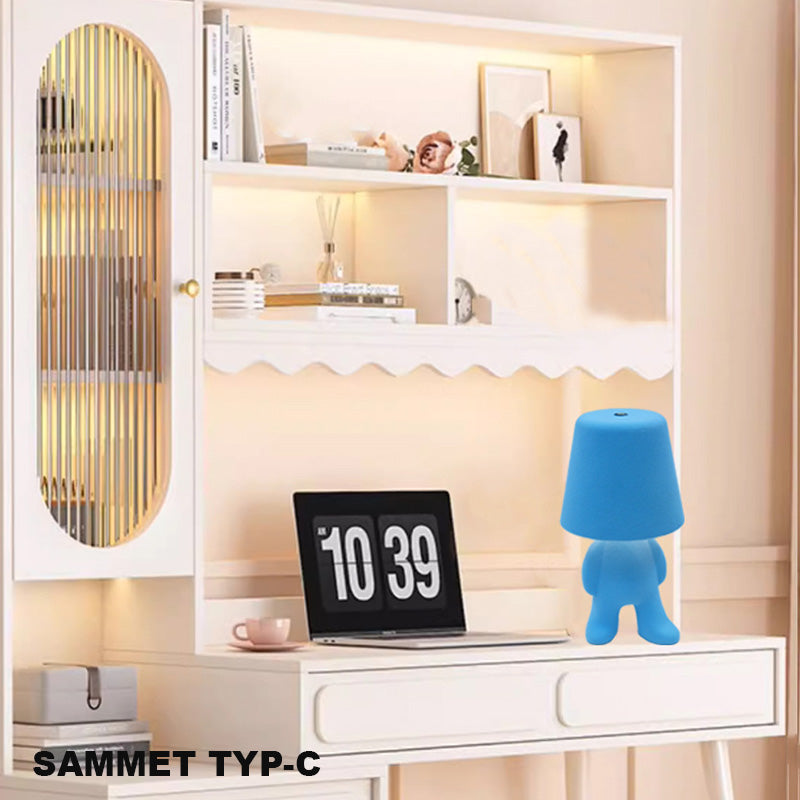 Touch-kontroll bordslampa Gyllene staty LED-lampa