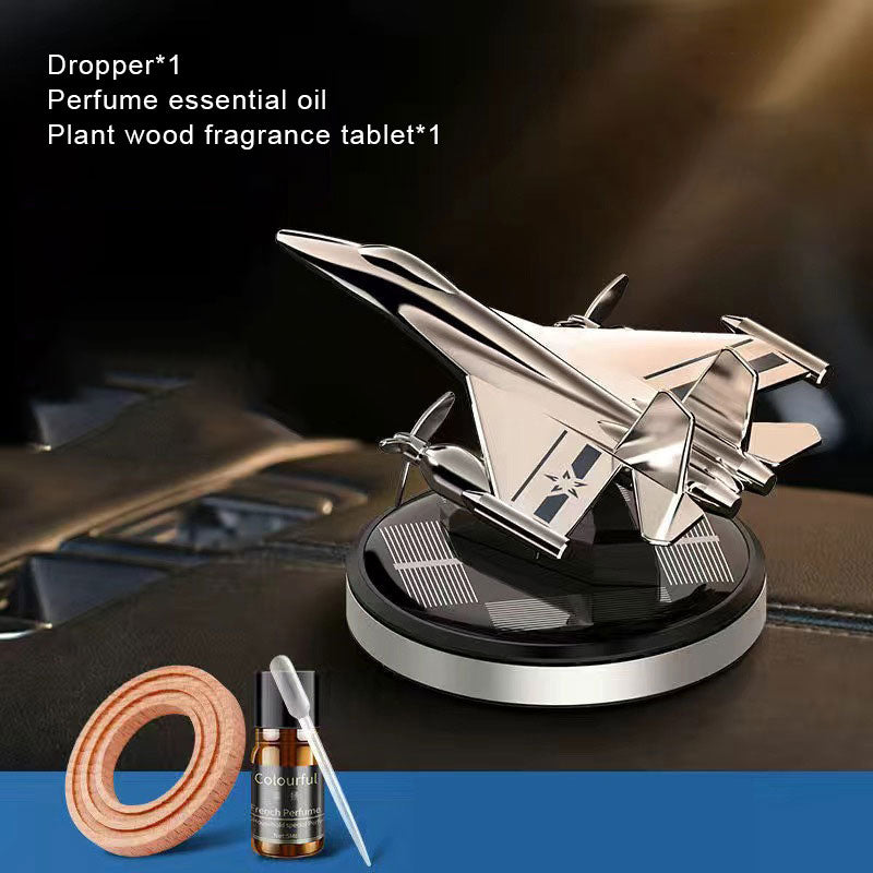 Solar Car Aromaterapi Air Combat Flygplansprydnad