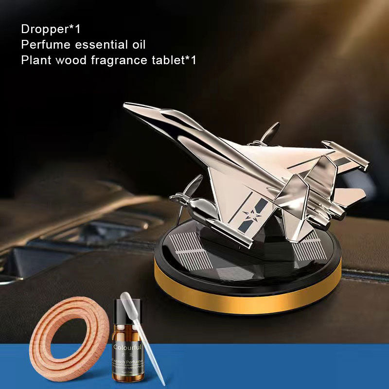 Solar Car Aromaterapi Air Combat Flygplansprydnad