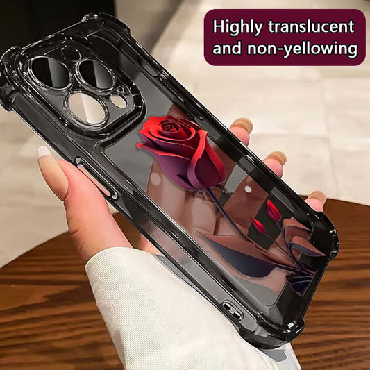 Elektroplätering av fyra hörn Airbag Anti-Fall Glänsande rosa mobilskal