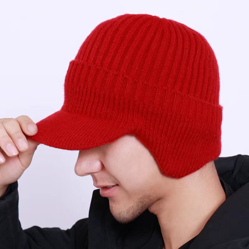 Elastisk varm hörselskydd stickad mössa☃️