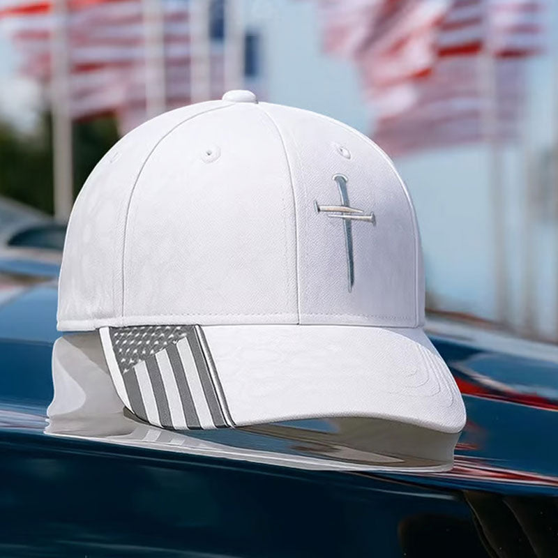 Jesus kors med 3 spikar och törnen broderat justerbart hat