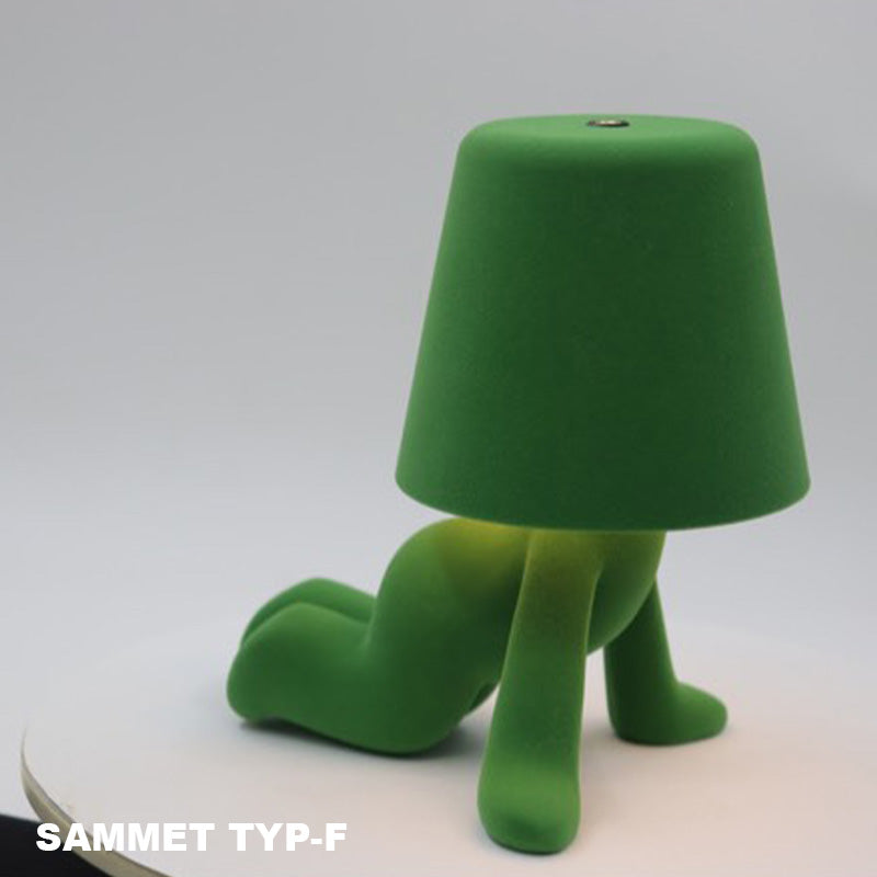 Touch-kontroll bordslampa Gyllene staty LED-lampa