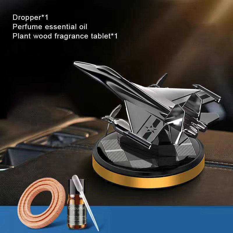 Solar Car Aromaterapi Air Combat Flygplansprydnad