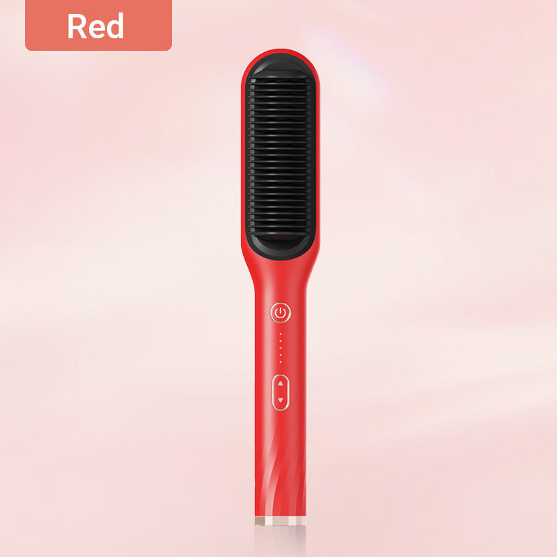 Curl Straight Hair 2 -in -1 -Hot Luftkammad jonisk rak hårkam är torr och våt