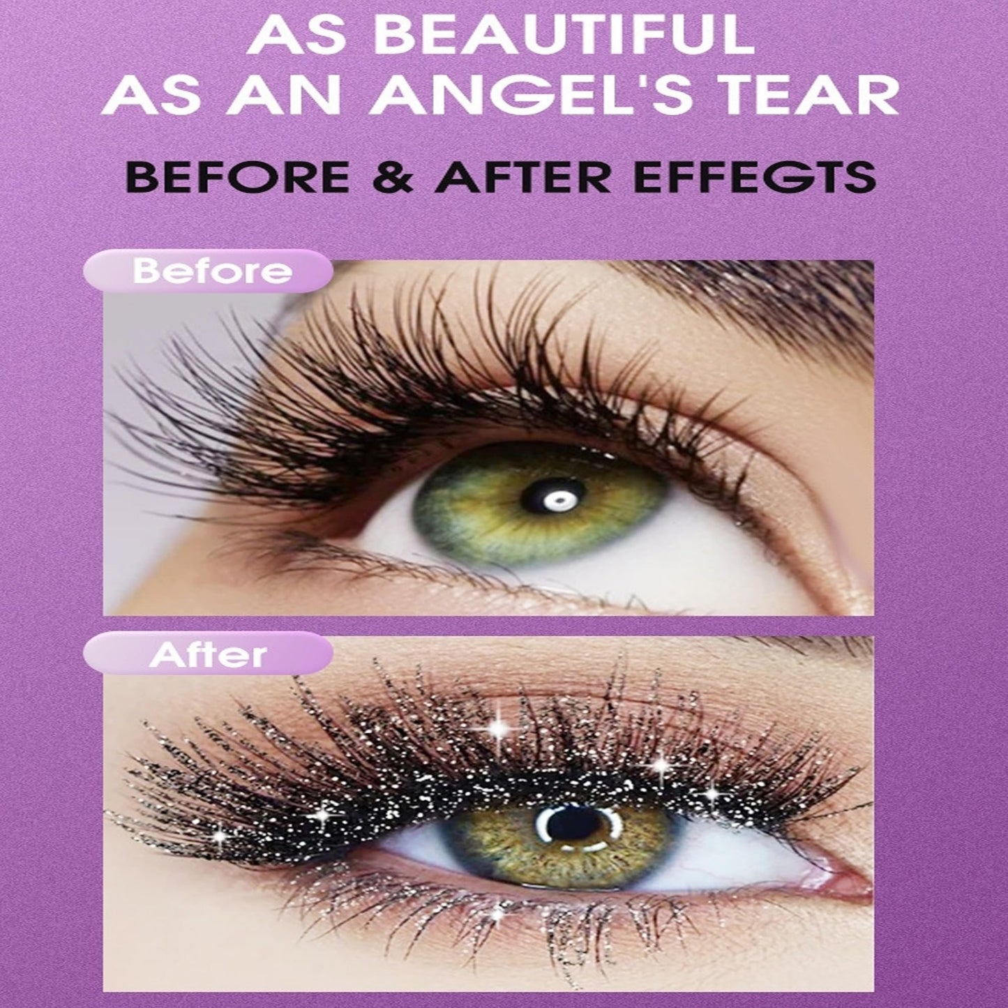 Glittrande Kristalldiamantfärgad Glittermascara
