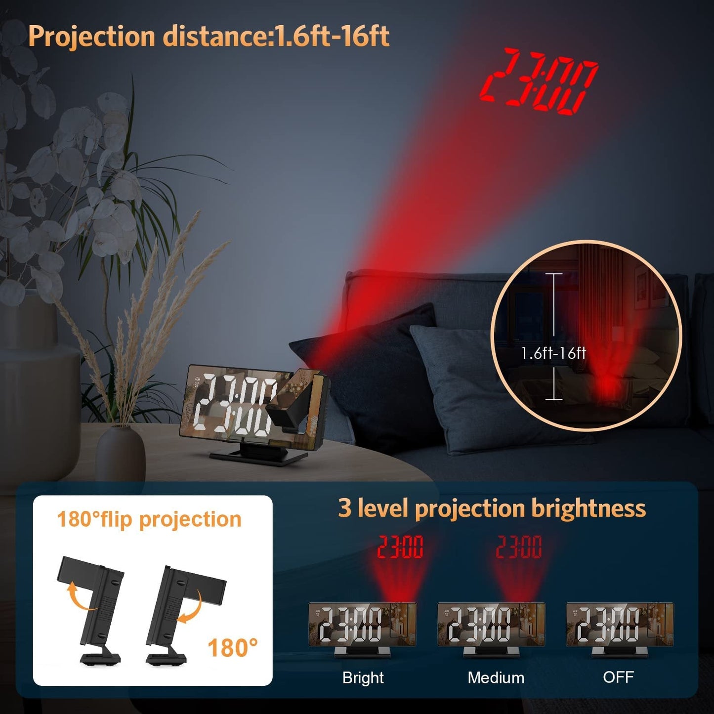 Projectie wekker/Projection väckarklocka