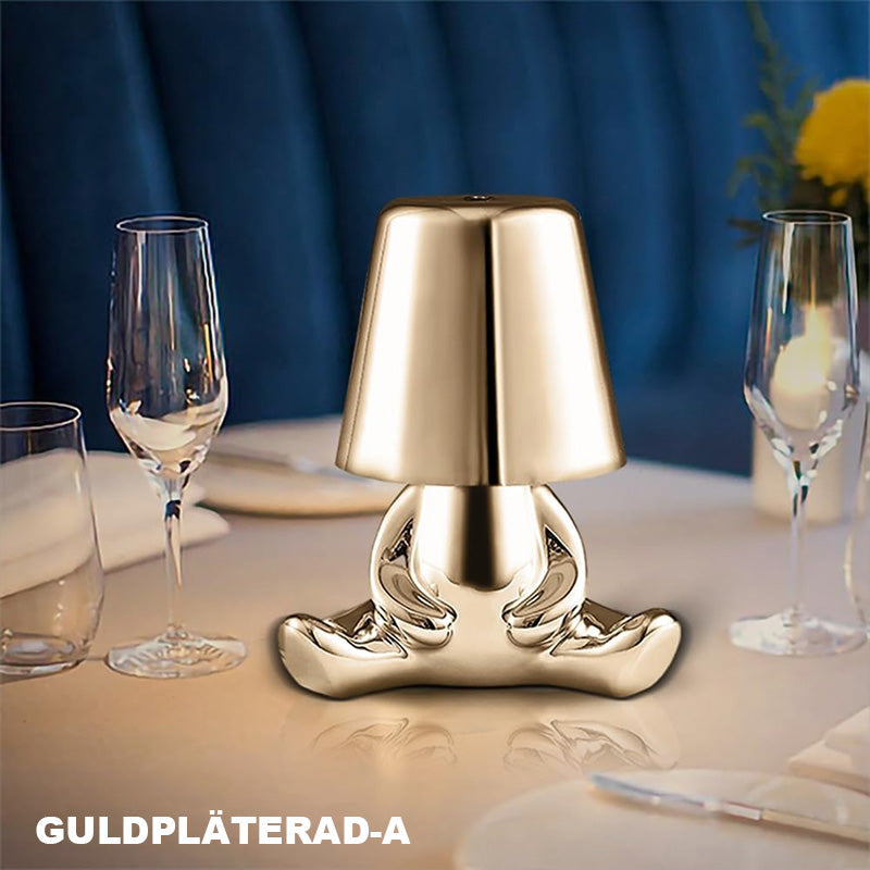 Touch-kontroll bordslampa Gyllene staty LED-lampa
