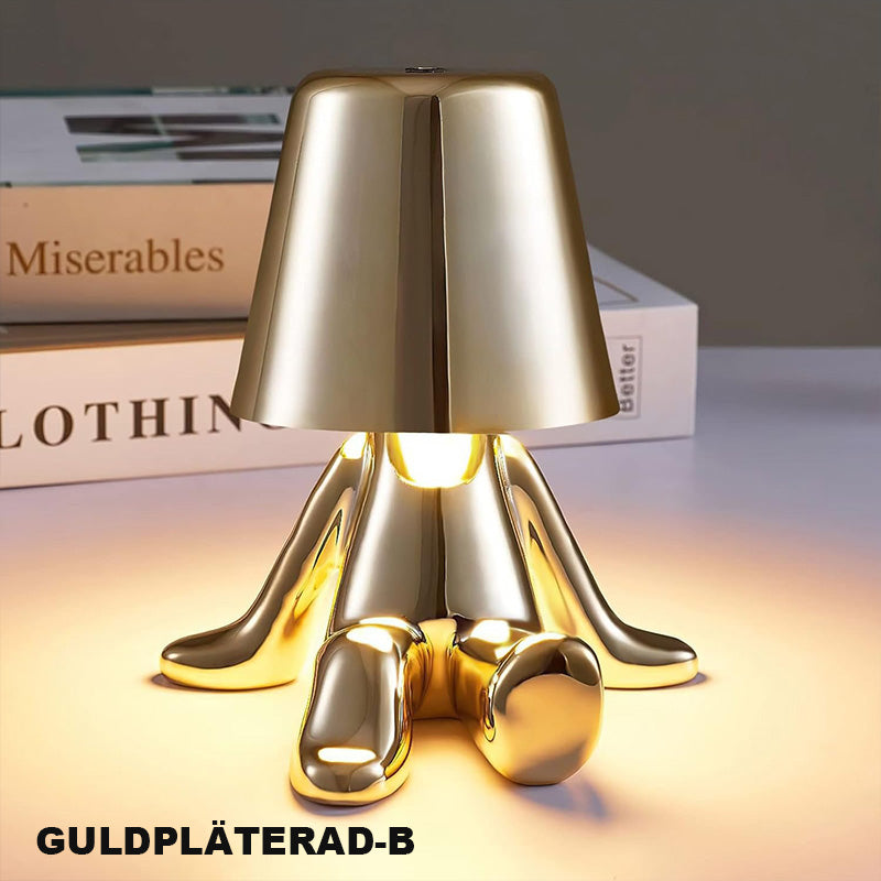 Touch-kontroll bordslampa Gyllene staty LED-lampa