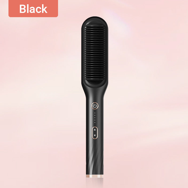 Curl Straight Hair 2 -in -1 -Hot Luftkammad jonisk rak hårkam är torr och våt