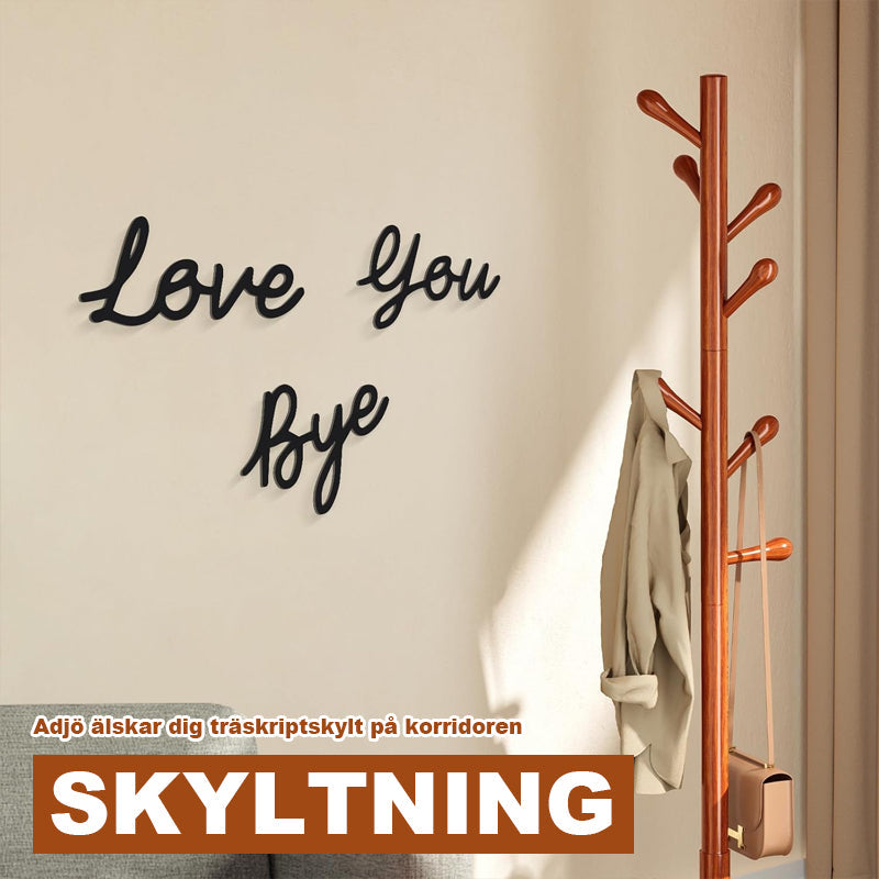 đżLOVE YOU BYE TrĂ€skylt i bohemisk stil för vĂ€ggdekorationđż