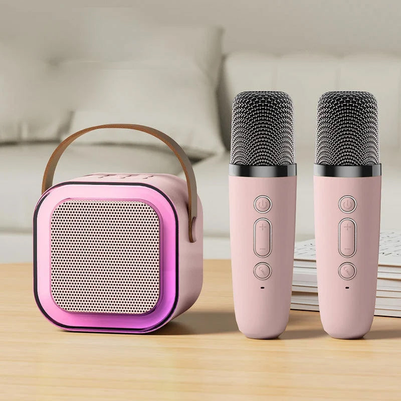 Mini Karaoke Machine med trådlösa mikrofoner