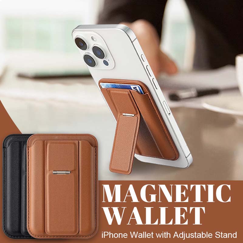 Magnetisk plånbok, iPhone plånbok med justerbart stativ