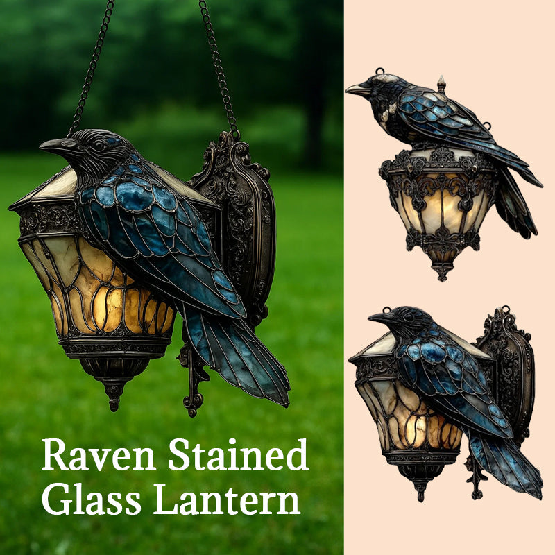 Raven-lanternin i målat gla
