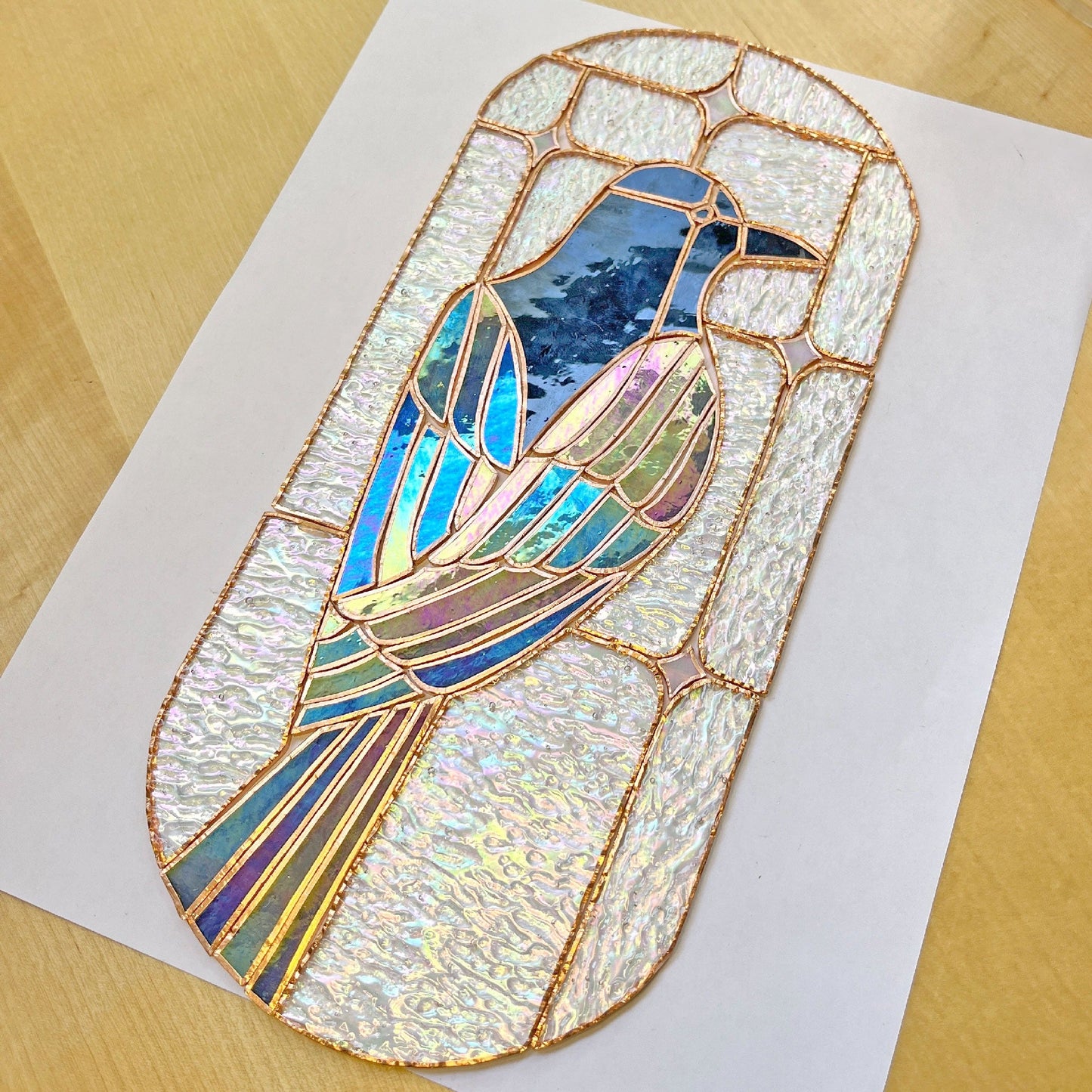 đ„FĂ„gelmĂ„lat glaspaneldekor/đ„Bird Stained Glass Panel Decor