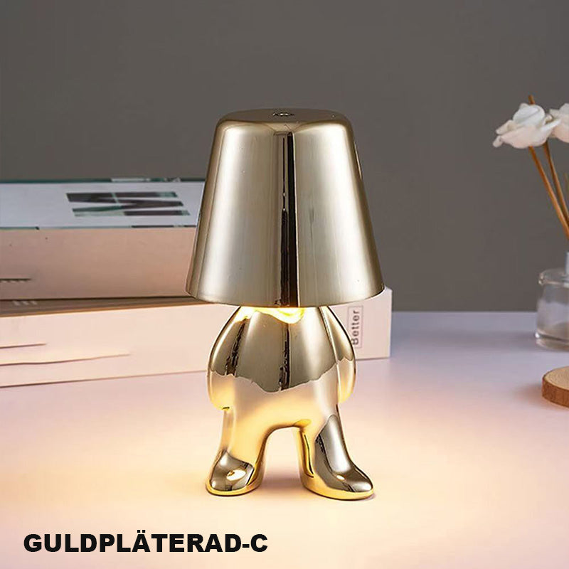 Touch-kontroll bordslampa Gyllene staty LED-lampa