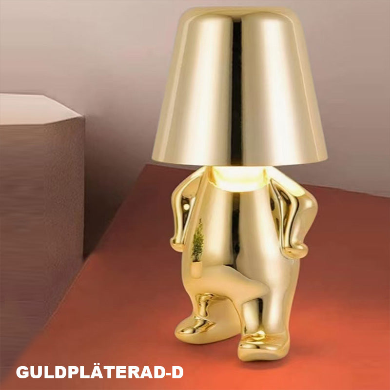 Touch-kontroll bordslampa Gyllene staty LED-lampa