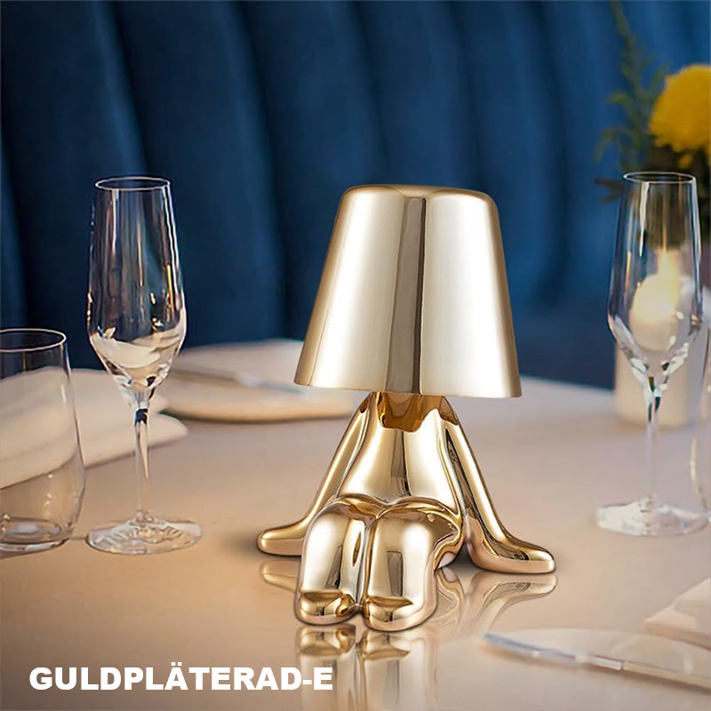 Touch-kontroll bordslampa Gyllene staty LED-lampa