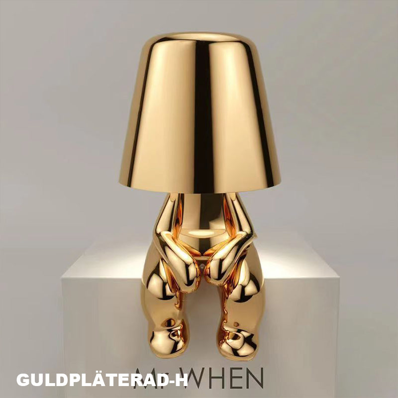 Touch-kontroll bordslampa Gyllene staty LED-lampa