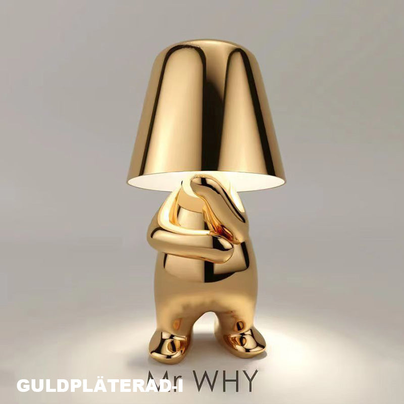Touch-kontroll bordslampa Gyllene staty LED-lampa