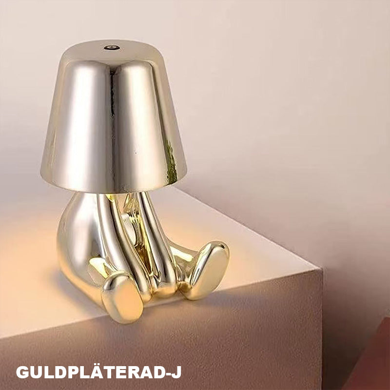 Touch-kontroll bordslampa Gyllene staty LED-lampa