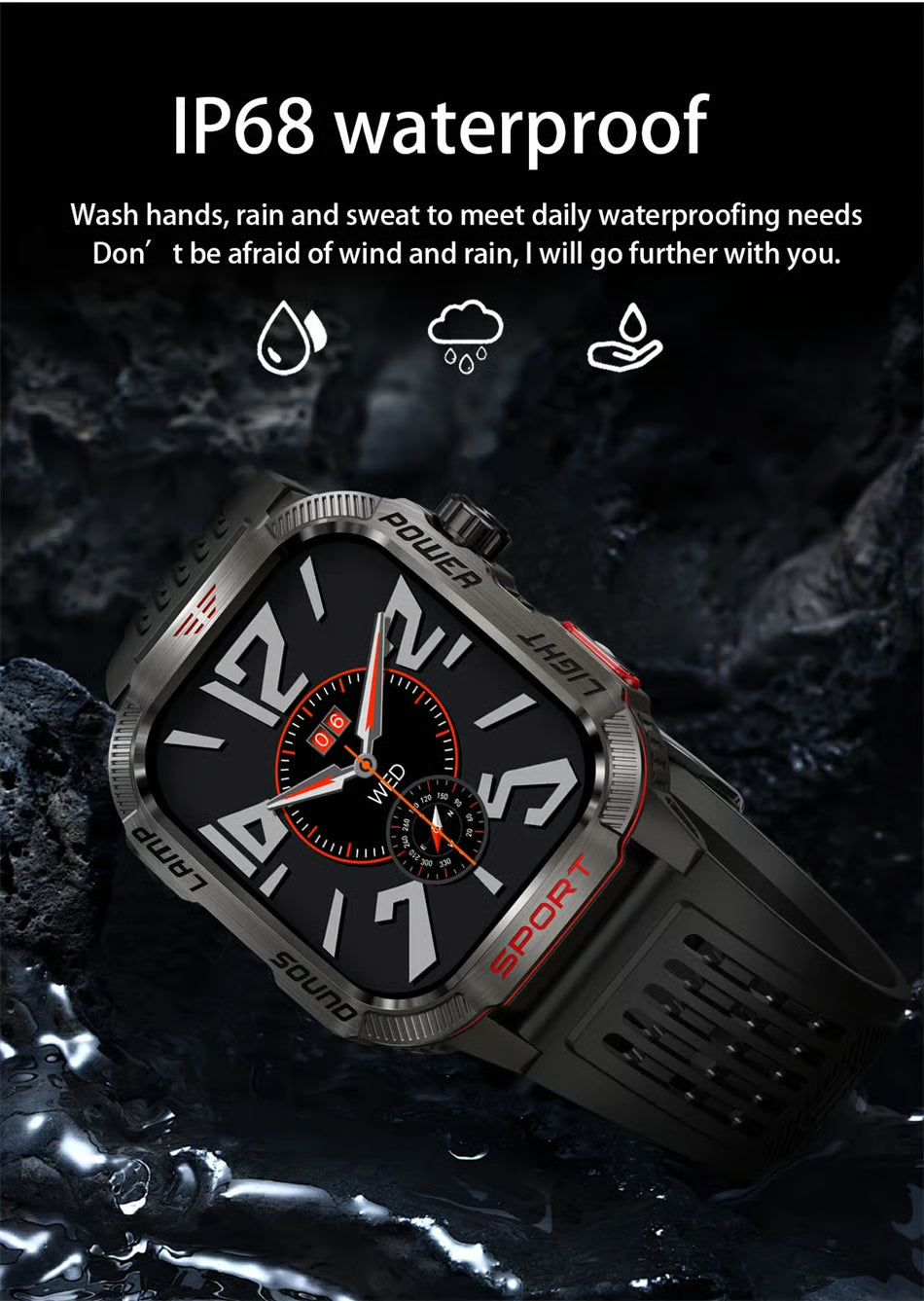 đ„Sista dagen 70 % RABATT â MilitĂ€risk outdoor-sport-smartwatch för mĂ€n för Android och iOS