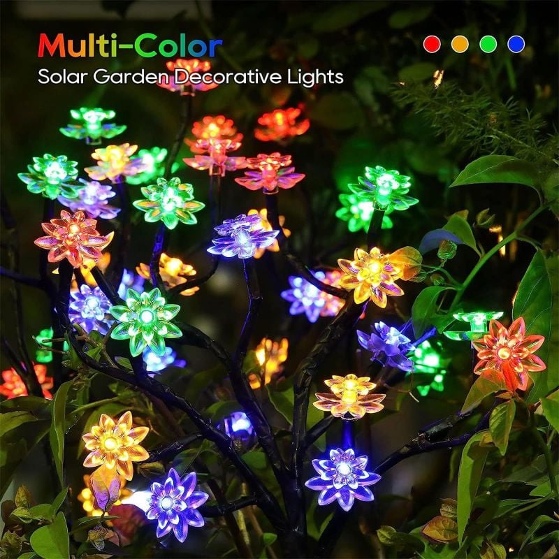 ✨Utomhus Vattentät Cherry Blossom Multicolour Solar Garden Lights🎉
