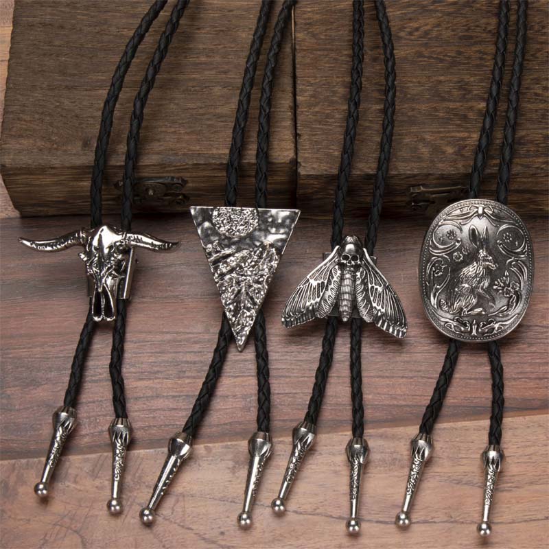 Cowboy läder slips - Gothic Western Bolo slips halsband 🦋