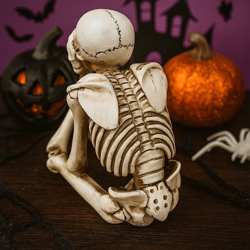 đ Halloween Tre kloka skelett Resinfigurer