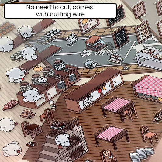 🌟 Tredimensionella Huslandskapsklistermärken 🌟