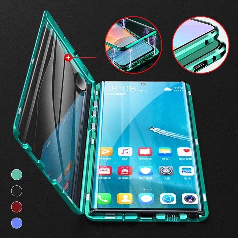 Dubbelsidigt Telefonfodral Av Magnetiskt Härdat Glas