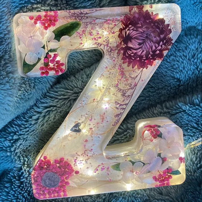 🌸Floral nattlampa i harts