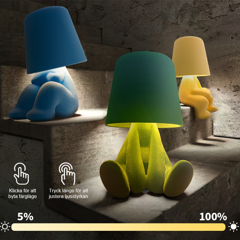 Touch-kontroll bordslampa Gyllene staty LED-lampa