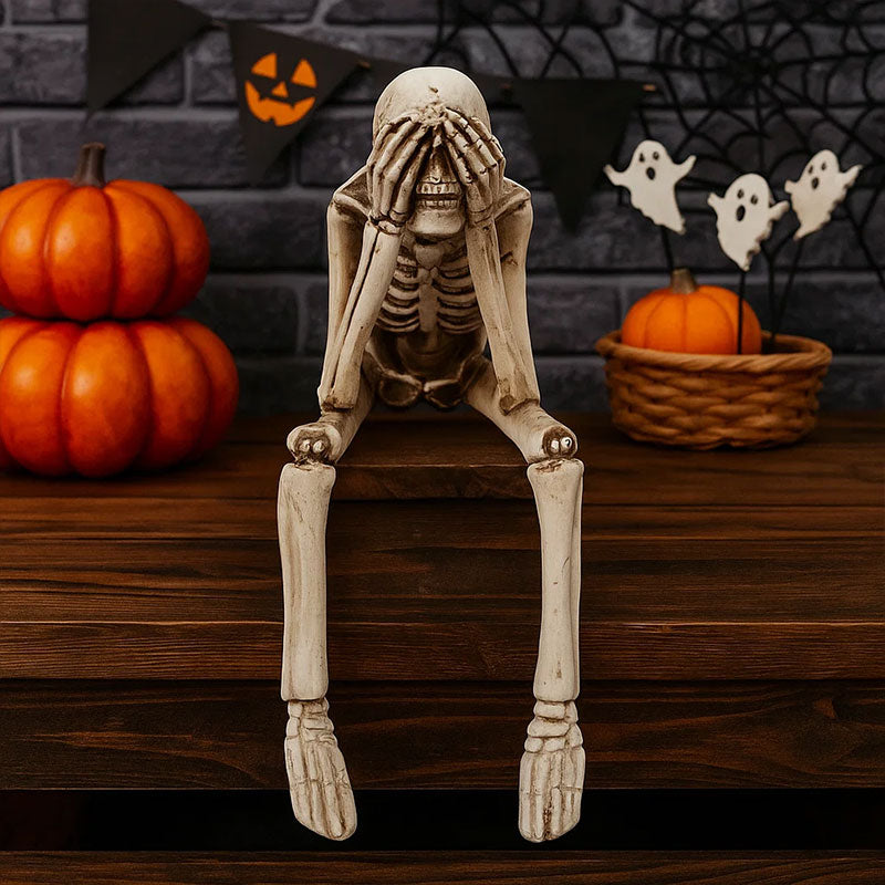 đ Halloween Tre kloka skelett Resinfigurer
