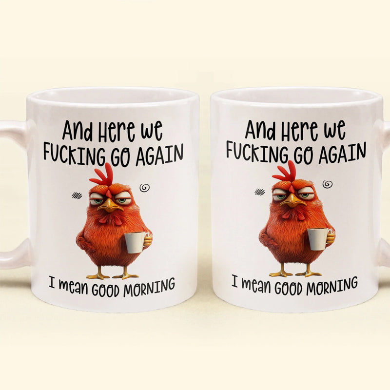☕ ”Nu börjar det igen, för helvete” Angry Chicken-mug