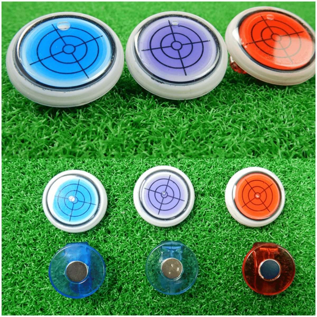 đ„(Golftrainer) Golfbalmarker Ronde dop Clip Mark met waterpasfunctie/Golf Ball Marker Round Cap Clip Mark with Spirit Level Function