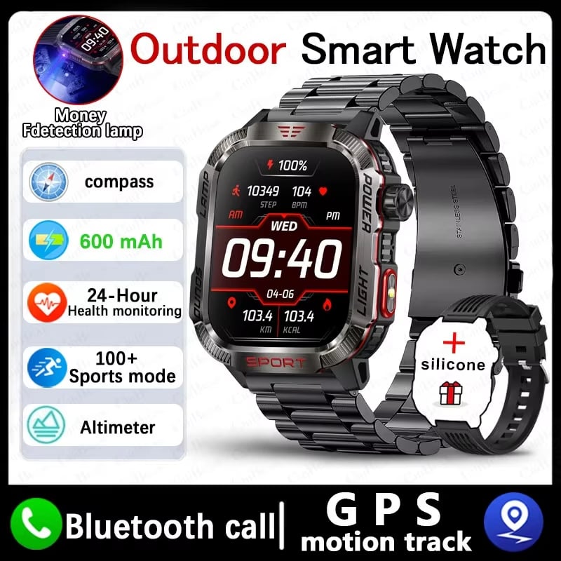 đ„Sista dagen 70 % RABATT â MilitĂ€risk outdoor-sport-smartwatch för mĂ€n för Android och iOS