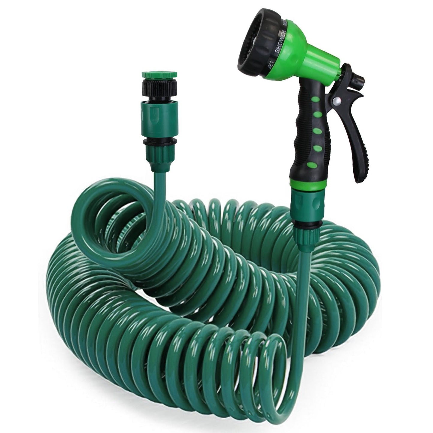 đŠ Flexibel sjĂ€lvlindande vattenslang med 3/4â och 1/2â adapter