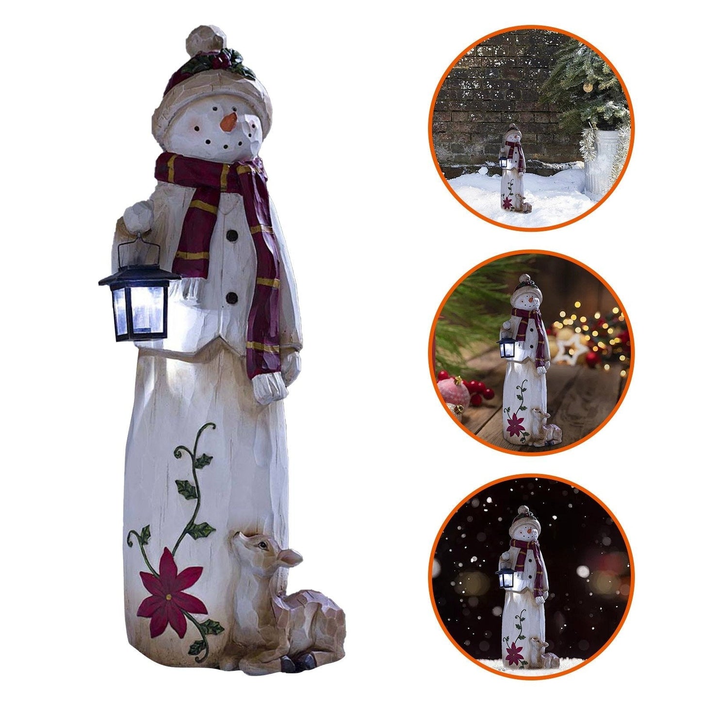đWoodland Snowman med elektronisk lampa