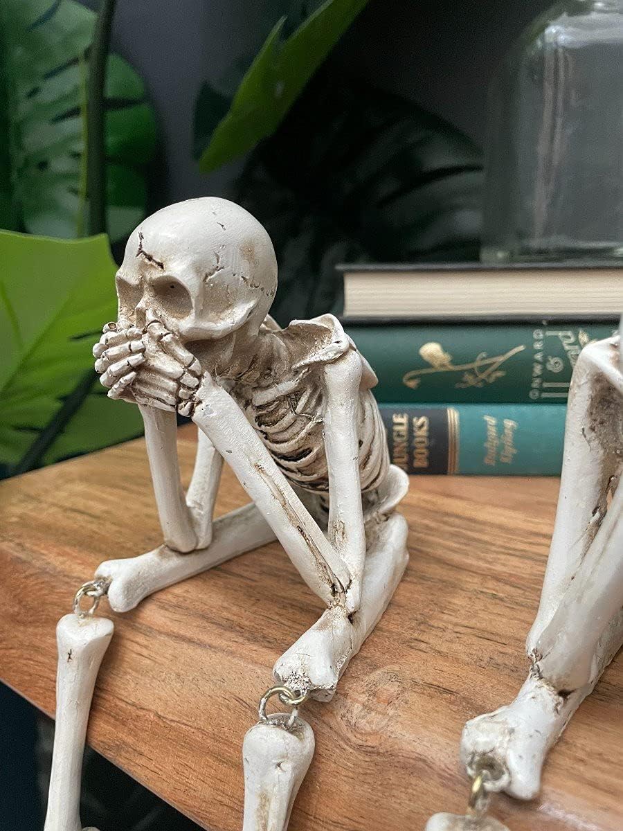 đ Halloween Tre kloka skelett Resinfigurer