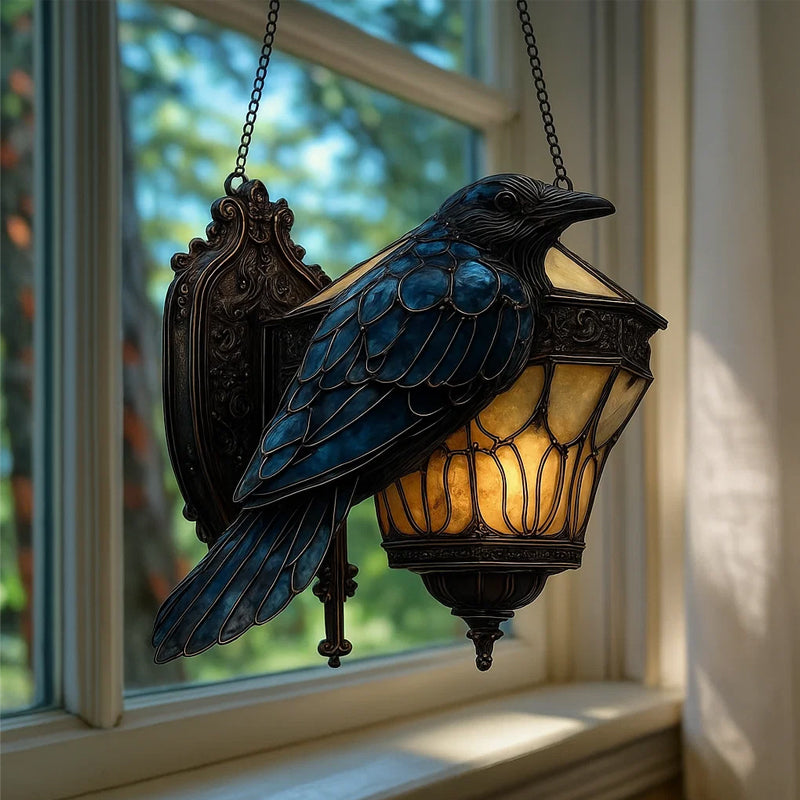 Raven-lanternin i målat gla