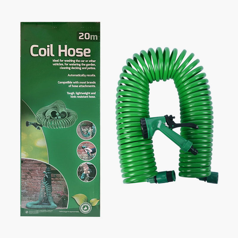 đŠ Flexibel sjĂ€lvlindande vattenslang med 3/4â och 1/2â adapter