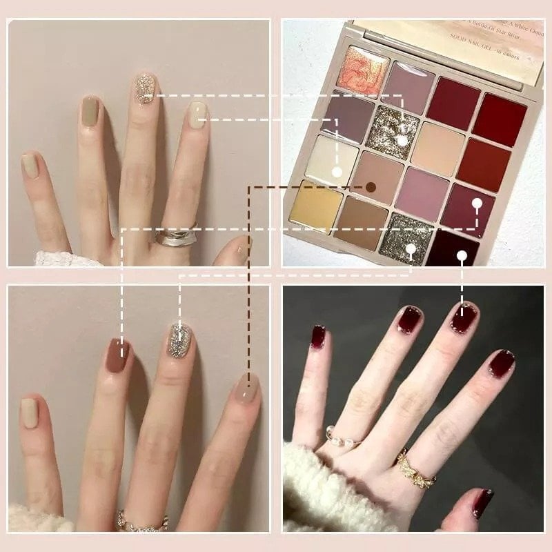 đ
Ny modell 16 fÀrger solid nagellacksbricka