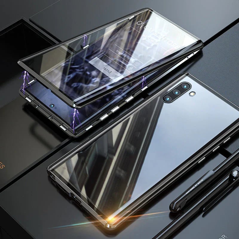 Dubbelsidigt Telefonfodral Av Magnetiskt Härdat Glas