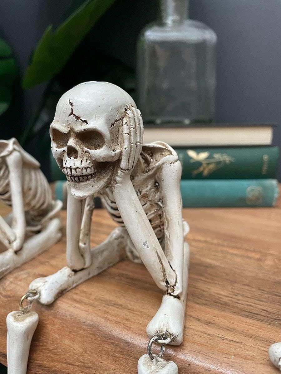 đ Halloween Tre kloka skelett Resinfigurer