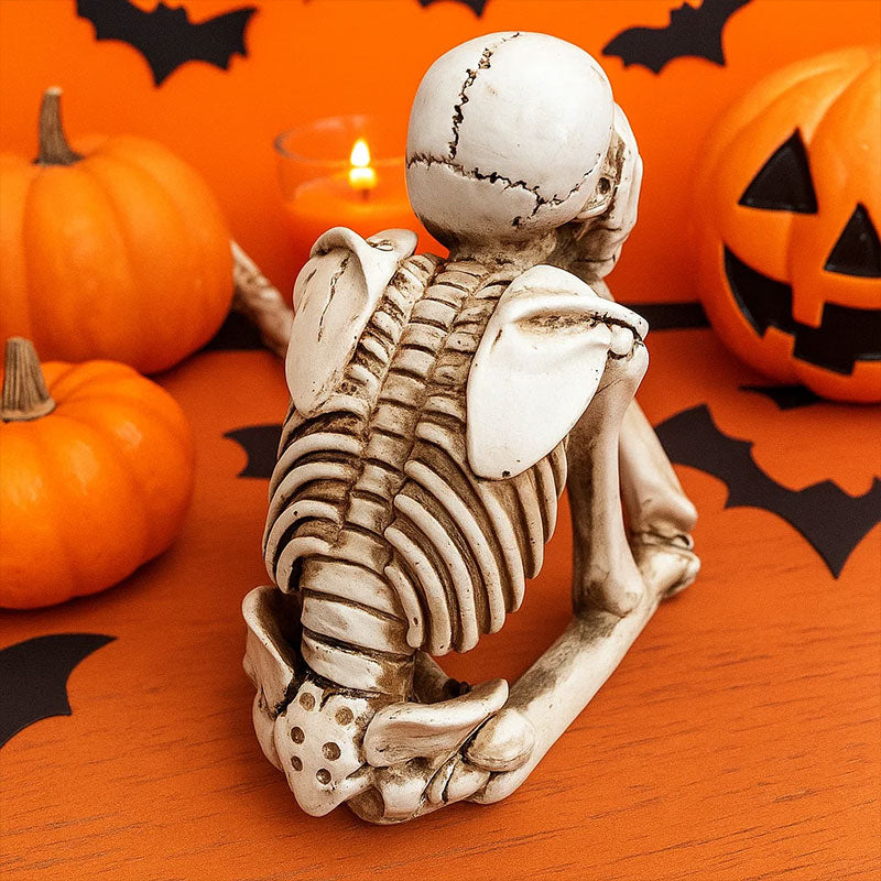 đ Halloween Tre kloka skelett Resinfigurer