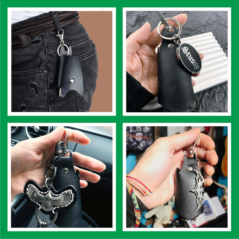 Nyckelring av lÀderfladdermus/Leather Bat-Shaped Key Protector